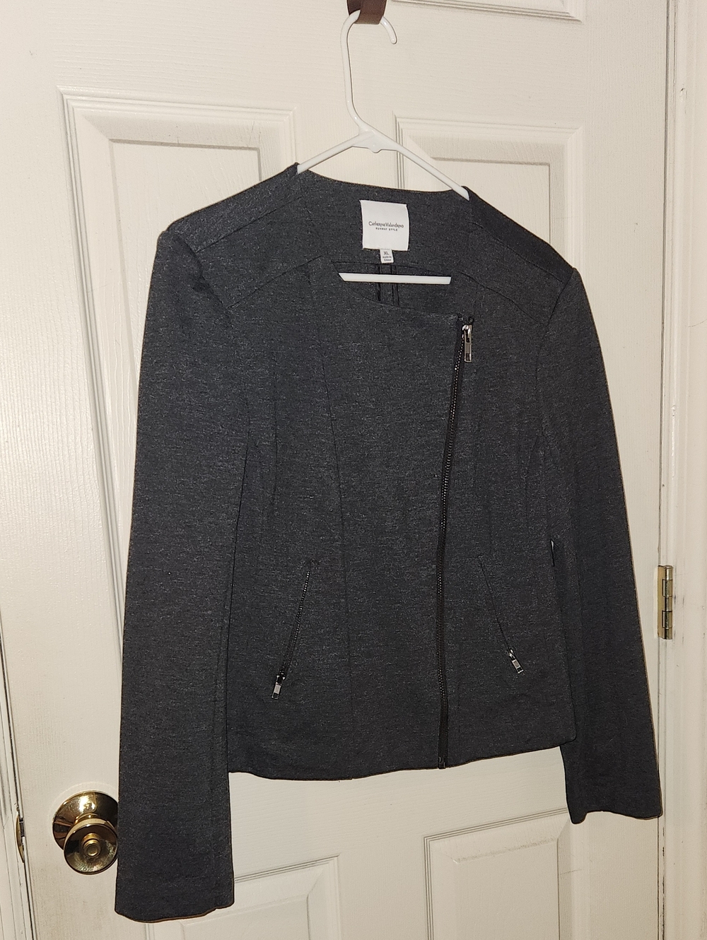 Charcoal Asymmetrical Zip Jacket